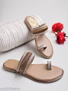 Shoetopia Girls Flat Sandals - Brown Size 7.0