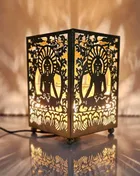 Metal Decorative Electric Moroccan-Style Oil Burner with Oil 