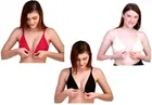 Cotton Blend Solid Non-Padded Front Open Bras for Women 