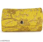 Synthetic Clutch for Women (Yellow)