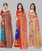Art Silk Saree for Women, Pack of 3 