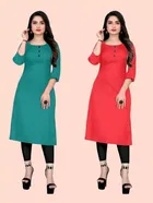 Crepe Solid Kurtis for Women 