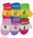 Woolen Gloves for Kids (Multicolor, 1-2 Years) (Set of 6)