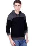 Colorblocked Full Sleeve Hooded T-Shirt for Men 