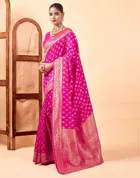 Silk Woven Design Saree for Women, Pink 