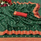 Vichitra Silk Applique Saree for Women 