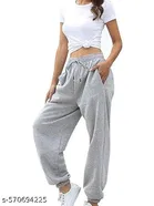 Cotton Blend Solid Trousers for Men, Grey 