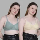 Cotton Solid Non Padded Bra for Women, Multicolour, Pack of 2 