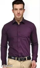 Cotton Blend Solid Full Sleeves Shirt for Men 