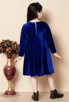 Velvet Solid Dress for Girls 