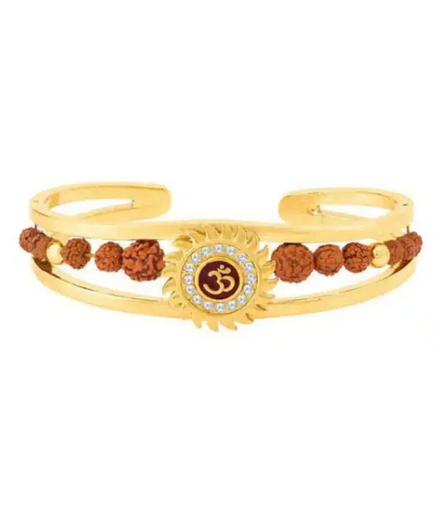 Wooden Sphatik Bracelet (Gold)