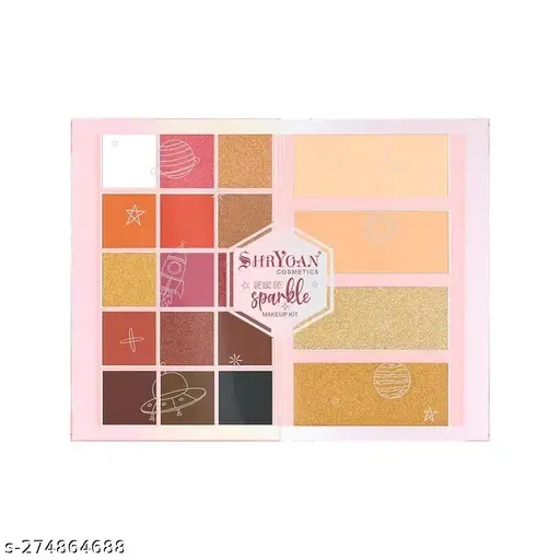 Shryoan Born to Sparkle Eyeshadow, Highlighter & Compact Powder Makeup Kit | Easy to Blend, Smooth Texture & Best for Professional Use and Personal Use (39g) (Pack Of 1)
