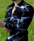 Lycra Printed Shirt For Men, Blue 
