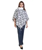 Woolen Self-Design Ponchos for Women (Multicolor, M)