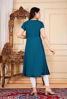 Rayon Kurti for Women, Teal 