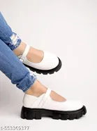 Shoetopia Girls Loafers - White 