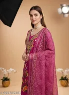 Bandhani Printed Jaipuri Designs Embroidered Top Bottom Duppata for Women 