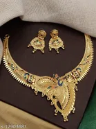 Alloy Necklace with Earrings for Women 