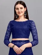 Net Solid Saree for Women 