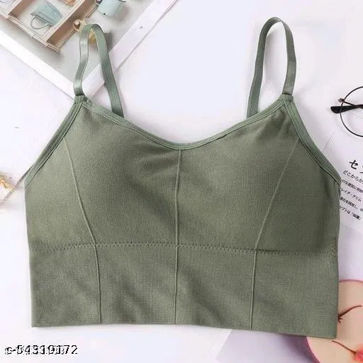 Viscose Spandex Bra for Women, Green (32C)