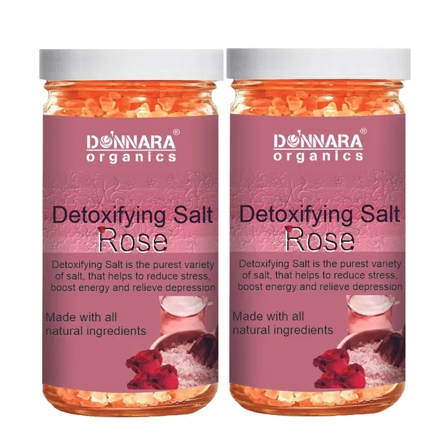 Donnara Organics Detoxifying Rose Bath Salt Crystal (200 g, Pack of 2)