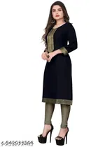 Cotton Kurti for Women,  Black  
