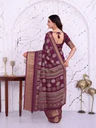 Dola Silk Printed Saree for Women, Purple 