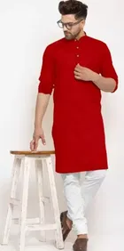 Full Sleeves Solid Kurta with Payjama for Men 