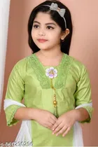 Solid Rayon Kurta Set for Girls 