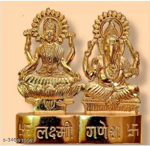 Brass Laxmi Set Statue Idol Murti (Multi)