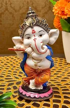 Bansuri Ganesha Polyresin Idols 7L X 7W X 10.8H Cm