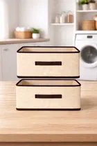 Craft Bazar Multipurpose Foldable Fabric Storage Box with Front Handle for Clothes, Wardrobe Books and Home Organization Pack of 1