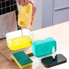 2 In 1 Liquid Soap Dispenser With Sponge Holder 
