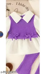 Cotton Blend Clothing Set for Girls, Voilet 
