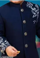 Floral Cotton Silk Kurta Set for Boys 