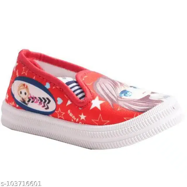 Casual Shoes for Kids (Red & White, 3-3.5 Years)