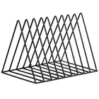 9 Slot Triangle Rack Magazine Holder Stand/Book Organizer/Newspapers/Files Table Top Magazine Holder  (Black, Stainless Steel) Pack of 1