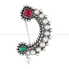 Designer Silver Plated Nosepin for Women 