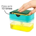 Plastic Liquid Soap Dispenser Container with Scrubber for Kitchen 