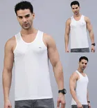 Lux Parker Cotton Solid Vest for Men, Pack of 3, White (85 cm)