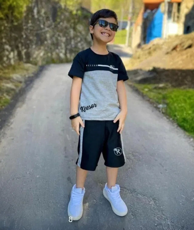 Cotton Blend Clothing Set for Boys (Multicolor, 13-14 Years)