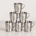 LEROYAL 6Pcs Stainless Steel Tea Cup 