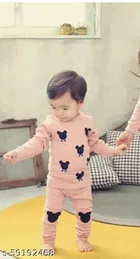 Hosiery Cotton Full Sleeves T-Shirt with Pant Clothing Set for Kids 