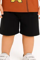 Solid Cotton Blend Top & Bottom Set for Boys 