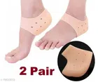 Silicone Pain Relief Heel Socks for Unisex (Beige, Set of 2)