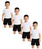 Cotton Shorts for Boys, White, Pack of 4 