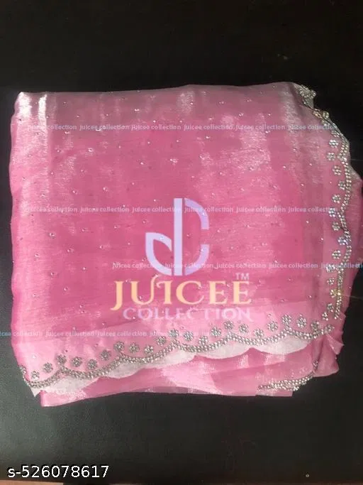 Jimmy Choo Solid Saree For Women, Pink
