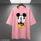 Cotton Blend T-shirt for Women, Pink 