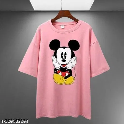 Cotton Blend T-shirt for Women, Pink (S)