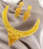 Alloy Choker Necklace with Earrings for Women 